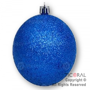BOLA DE NAVIDAD 15 CM GLITTER AZUL x 1
